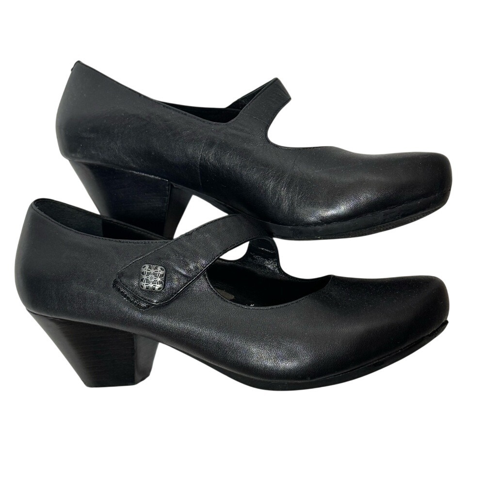 Dansko Women Heeled Mary Jane Shoes Strap Black Sz 39 Preppy Dark Academia Goth
